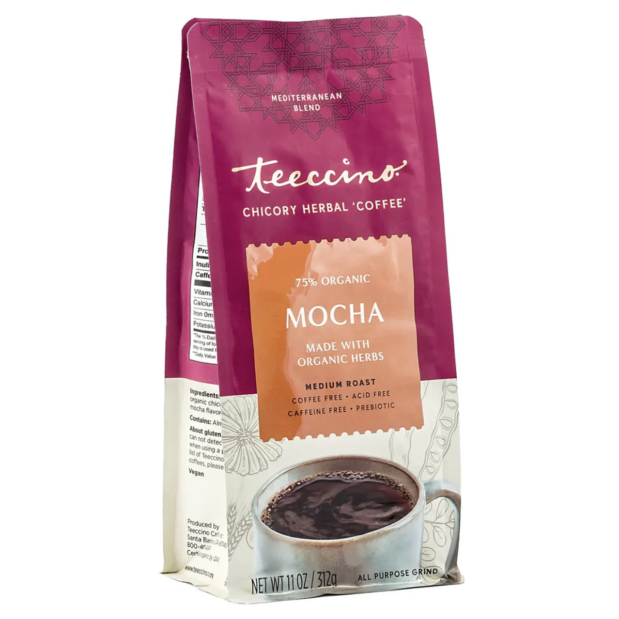 TEECCINO Mocha Chicory Herbal Coffee Alternative