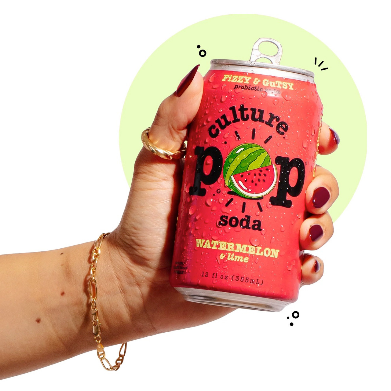 CULTURE POP Watermelon and Lime Probiotic Soda 4pk