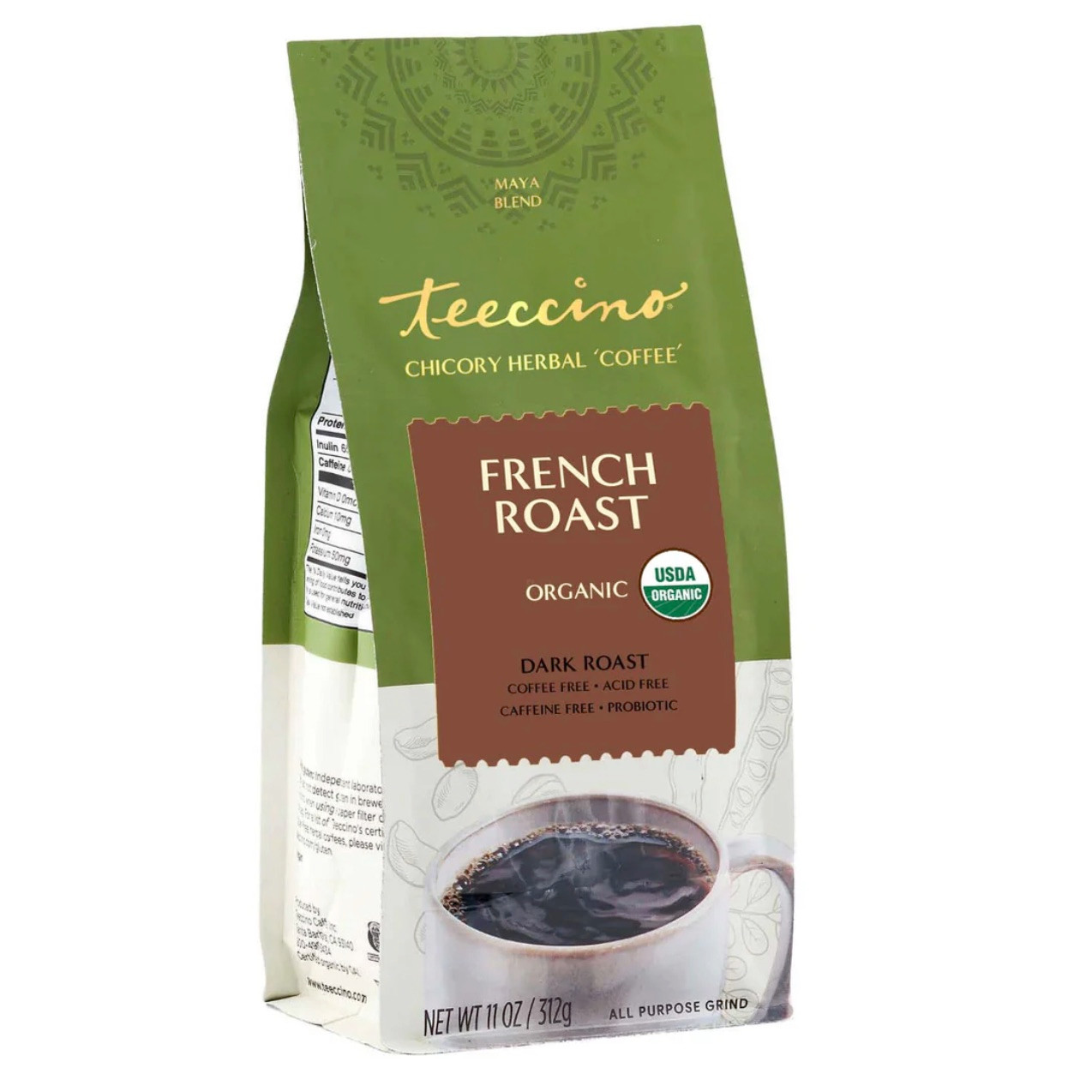 TEECCINO French Roast Chicory Herbal Coffee Alternative