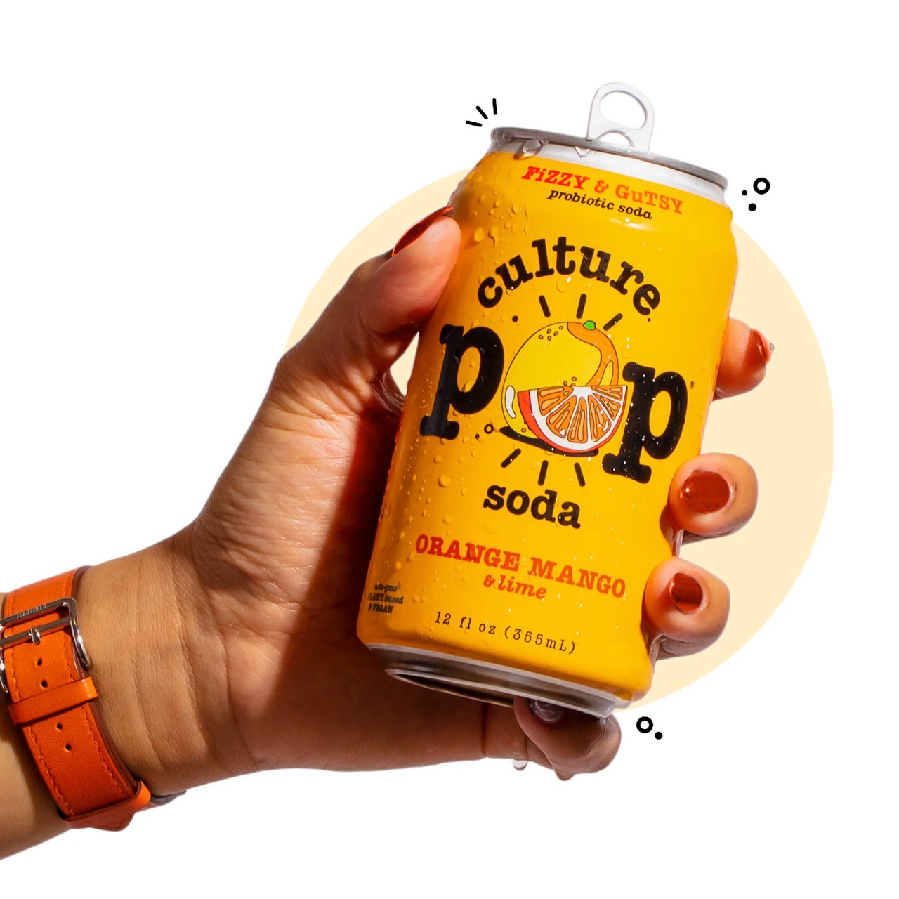 CULTURE POP Orange Mango Probiotic Soda 4pk