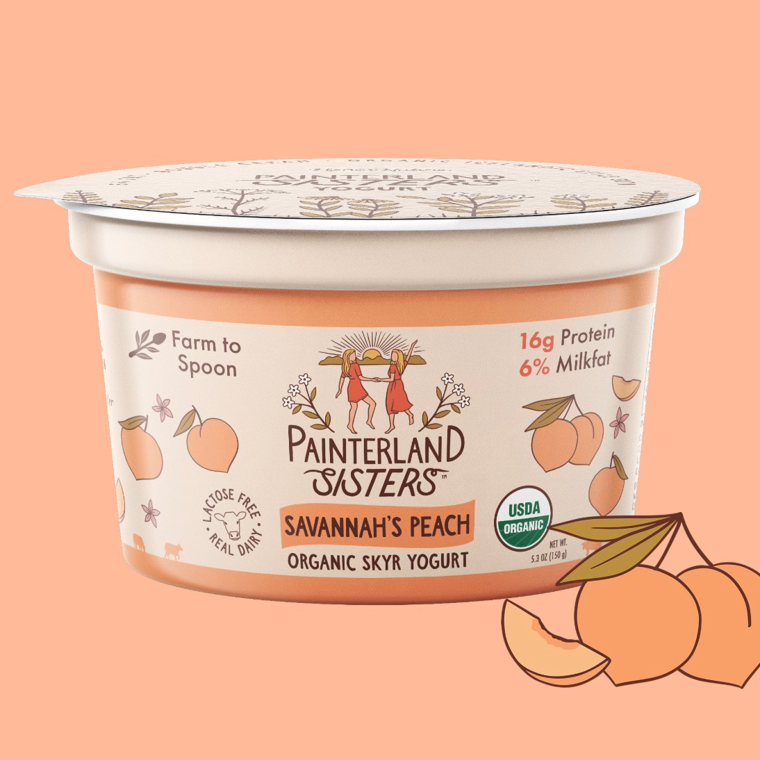 PAINTERLAND SISTERS Savannah's Peach Skyr Yogurt