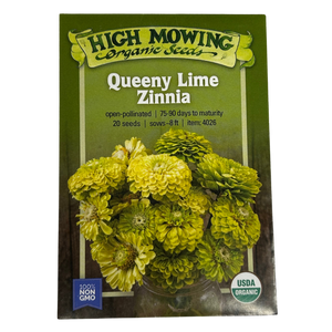 Queeny Lime Zinnia- 20 SEEDS