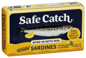 Wild Sardines in Olive Oil with Lemon, Bone-In with Skin - 4.4 oz