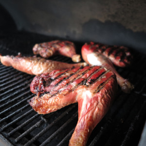 Turkey Dark Quarters on the Grill