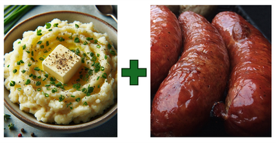 Cozy Meal Idea: Cheesy Cauliflower Mash & Kielbasa Cozy Meal Idea: Cheesy Cauliflower Mash & Kielbasa