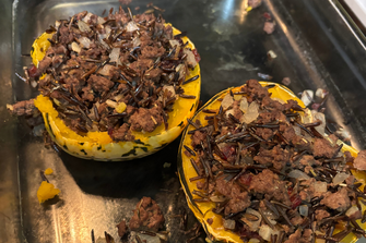 Stuffed Acorn Squash with Wild Rice & Cranberries