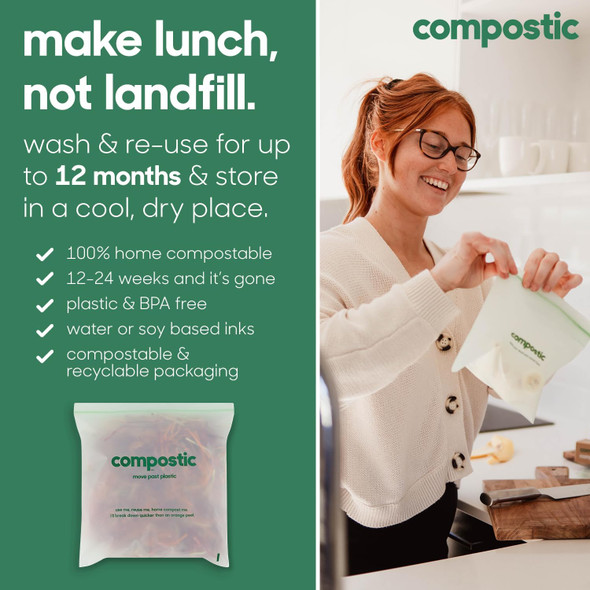 Snack Bags - Home Compostable - 25 pack