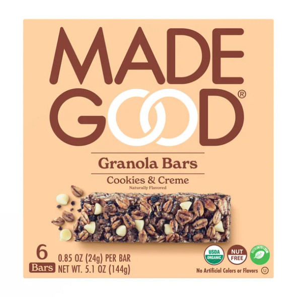 Cookies & Crème Granola Bars - 6x 0.85oz