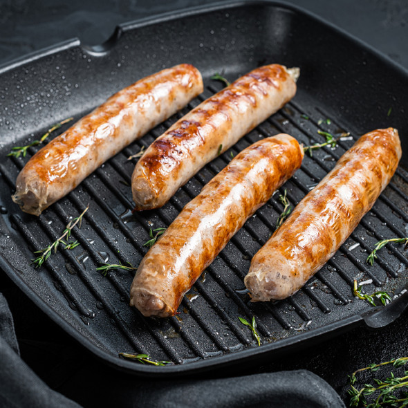 German-Style Bockwurst Brats on a Grill Pan