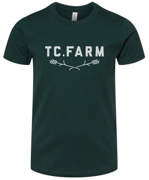 TC Farm Youth Crewneck T-Shirt in Forest Green