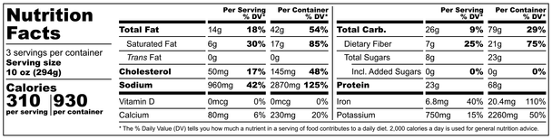 Grass Fed Beef Chili - 30oz 2-3 servings