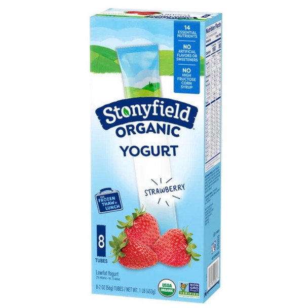 Lowfat Yogurt Tubes Strawberry - 8 x 2oz