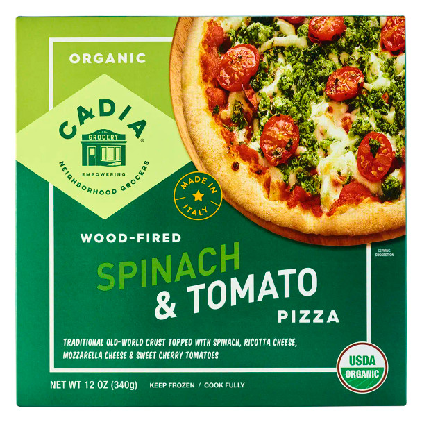 Organic Wood-Fired Spinach and Tomato Pizza
