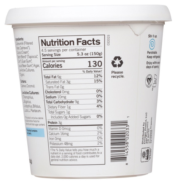 Unsweetened Plain Cashewmilk Yogurt - 24oz