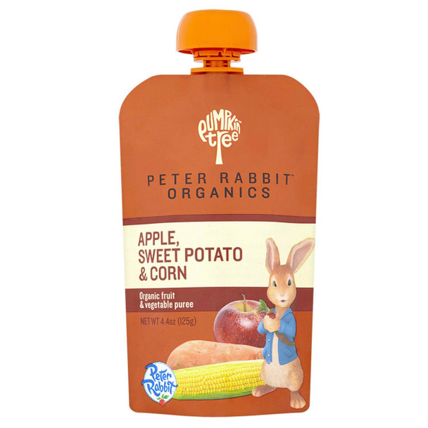 Peter Rabbit Organics Fruit Puree, Apple, Sweet Potato and Corn