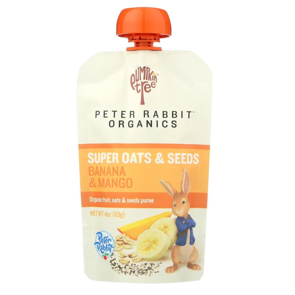 Peter Rabbit Organics Fruit Puree, Super Oats and Seeds, Banana Mango