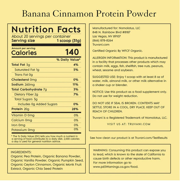 Plant Based Banana Cinnamon Protein Powder - 1.39lbs