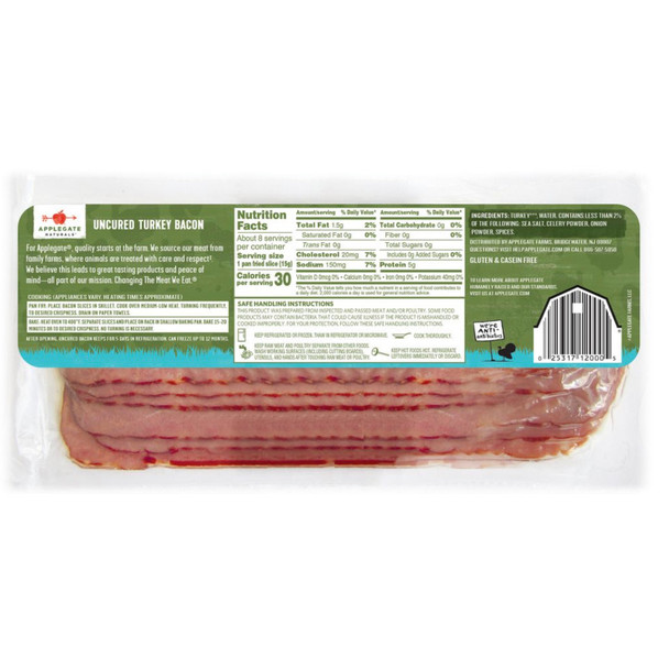 Uncured Turkey Bacon - 8oz