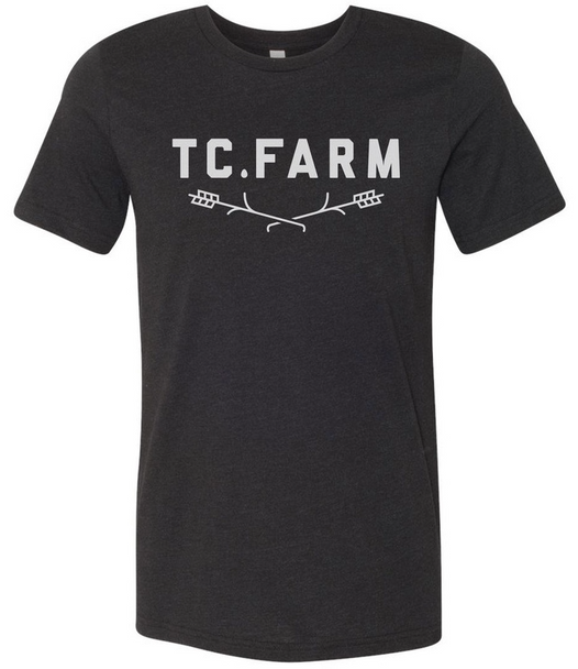 TC Farm Crewneck T-Shirt in Heather Black