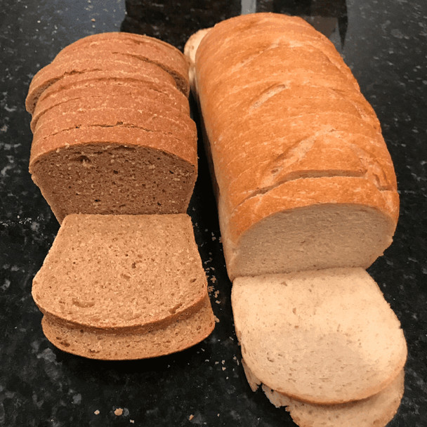 Heritage White (Right) Sourdough Sandwich Bread from Backwards Bread Company