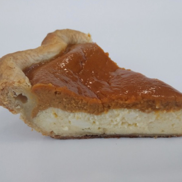 Slice of Pumpkin Cheesecake Pie