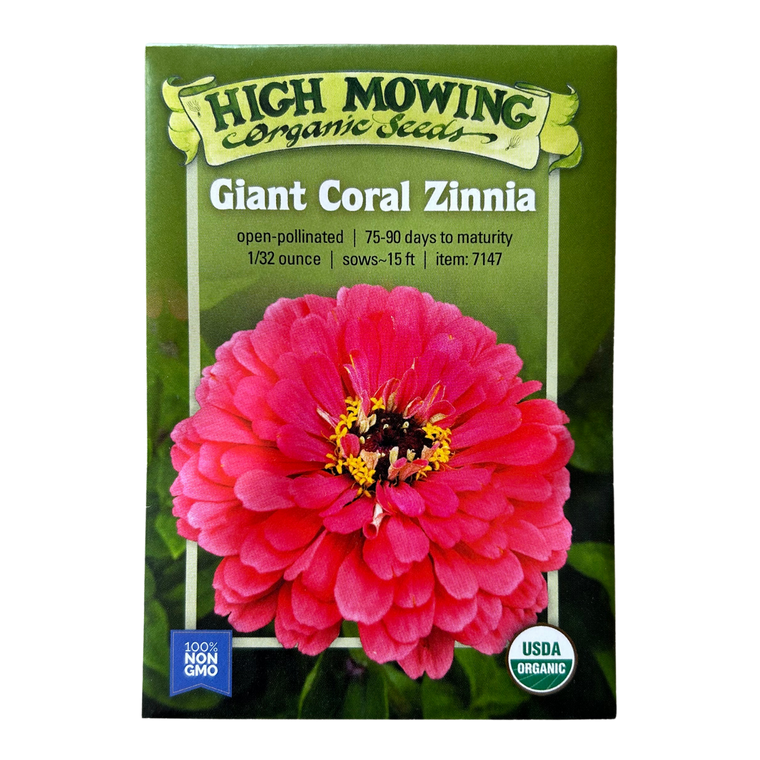 Giant Coral Zinnia Seeds- 1/32 OZ