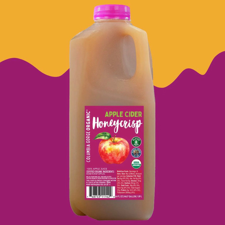 Honeycrisp Apple Cider - 1/2 gallon - 0.5 gal (64oz) Honeycrisp Apple Cider - 1/2 gallon - 0.5 gal (64oz)