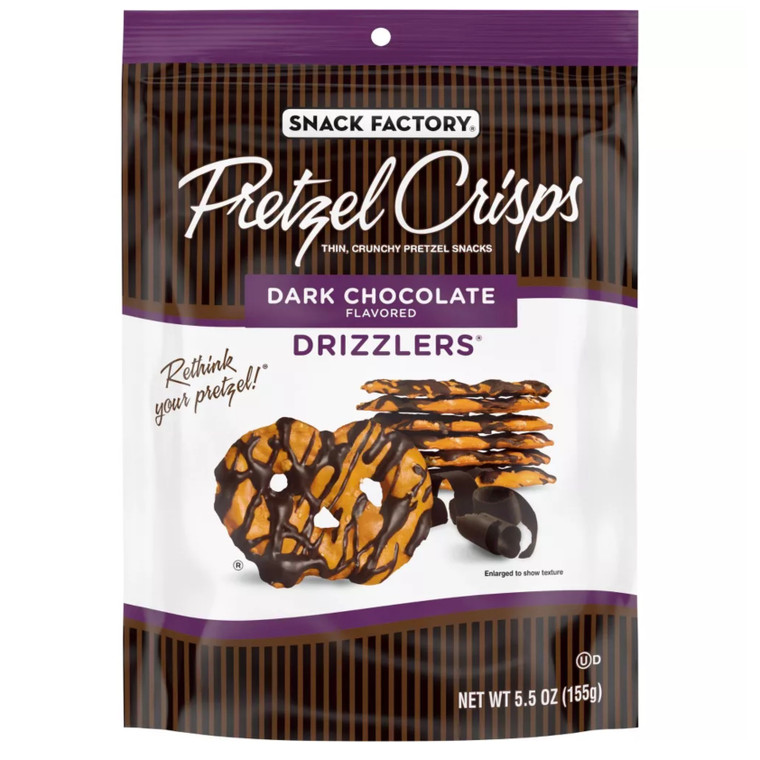 Dark Chocolate Drizzled Pretzel Crisps - 5.5oz