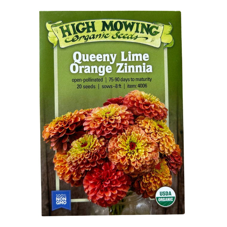 Queeny Lime Orange Zinnia - 20 SEEDS