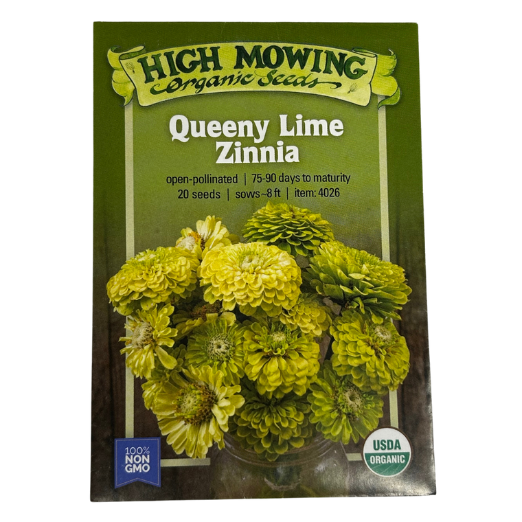 Queeny Lime Zinnia- 20 SEEDS