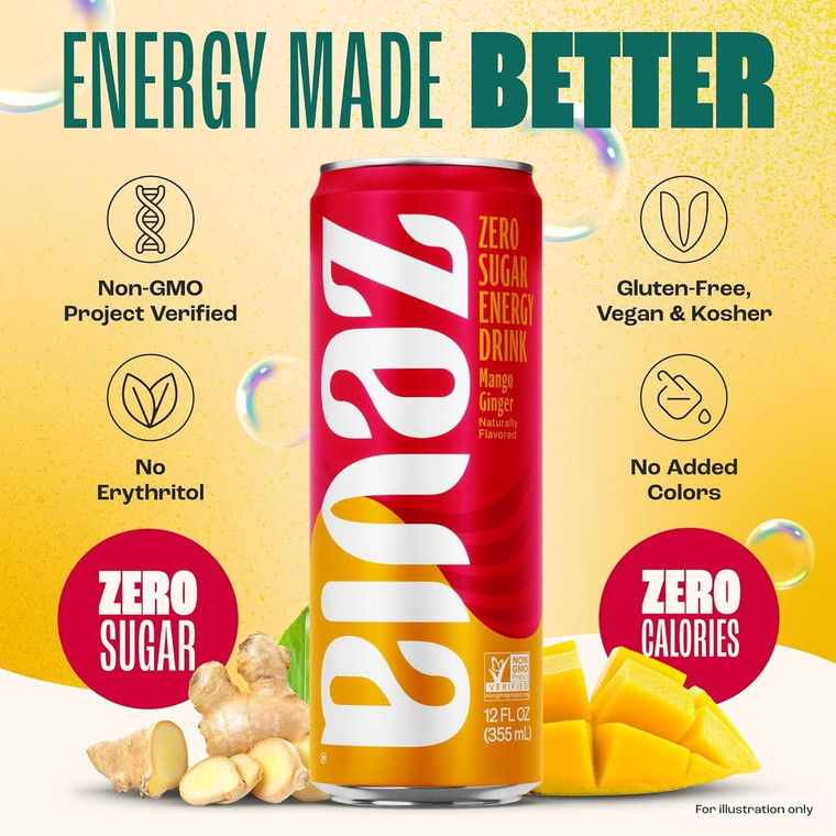Mango Ginger Energy Drink - 12 fl oz