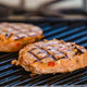 Salmon Burger Patty on the Grill
