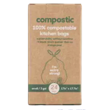 COMPOSTIC Trash Bags - Home Compostable - 3 gal