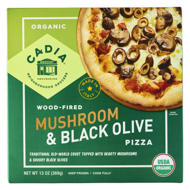 CADIA Organic Wood-Fired Mushroom and Olive Pizza