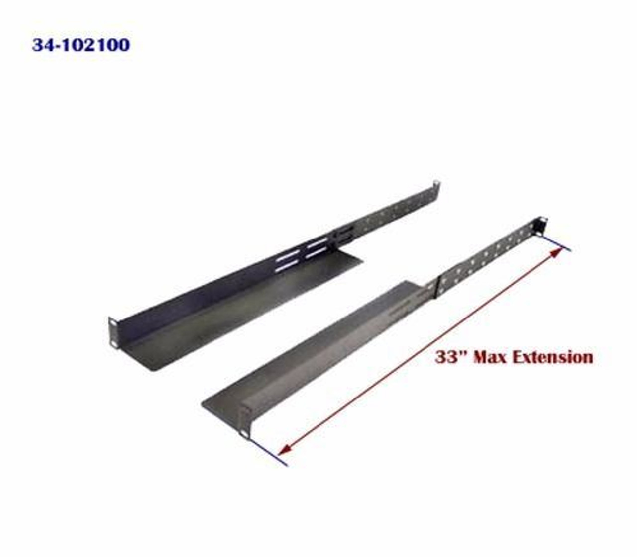 1U Rack Mount Adjustable Shelf Rails 34-102100