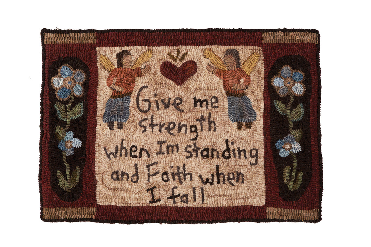 Give Me Strength Rug Hooking Pattern by Tonya Robey of Mad Hen Primitives