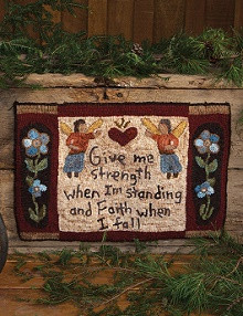 Give Me Strength Rug Hooking Pattern by Tonya Robey of Mad Hen Primitives