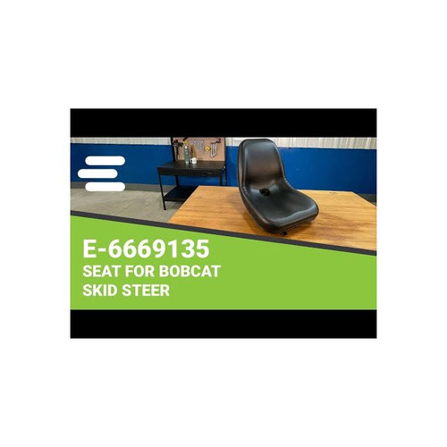E-6515423 DirectFit Black Vinyl Seat for Bobcat Skid Steers 2410, 2400, 2000, 963, 873, 751, 773, 653, 542, 742, S100, S130, S150, S160, S175, S185, S205, S220, S250, S330, S300, S570, S550, +++