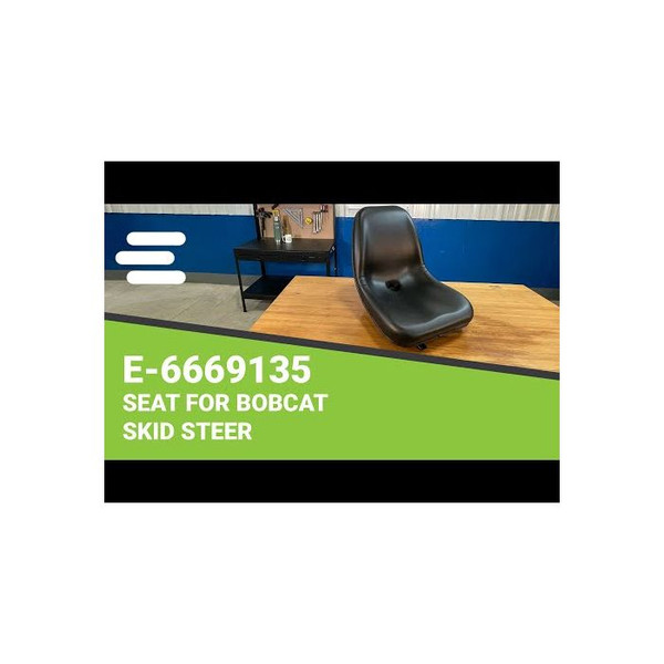E-6669135 DirectFit Black Vinyl Seat for Bobcat Skid Steers 963, 873, 751, 773, 653, 542, 742, S100, S130, S150, S160,