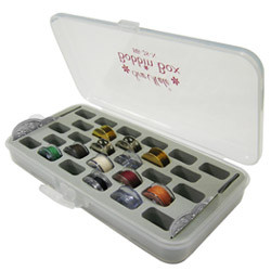 This Bobbin holder is great for storing bobbins so they don't get lost or damaged. Each bobbin holder has a foam liner to fit your machine bobbin!

Always great to have tangle free bobbins.

Stores 28 Bobbins (bobbins not included).