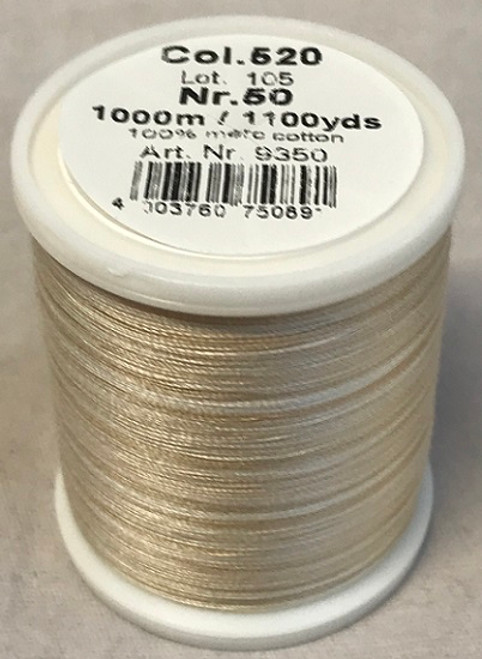 1000m Art.9350
100% mercerized cotton

Cotona No.50 is the perfect thread made of the best Egyptian cotton. Professionals choice for their home sewing and embroidery machine.

For best results we recommend the use of the MADEIRA universal embroidery needle #75/11 and the fine MADEIRA underthread Bobbinfil No. 80.