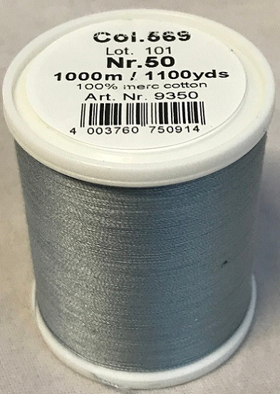 1000m Art.9350
100% mercerized cotton

Cotona No.50 is the perfect thread made of the best Egyptian cotton. Professionals choice for their home sewing and embroidery machine.

For best results we recommend the use of the MADEIRA universal embroidery needle #75/11 and the fine MADEIRA underthread Bobbinfil No. 80.