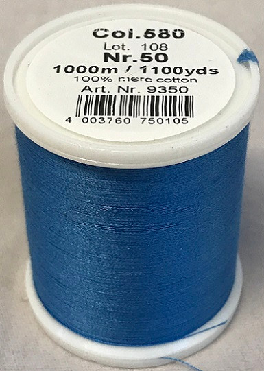1000m Art.9350
100% mercerized cotton

Cotona No.50 is the perfect thread made of the best Egyptian cotton. Professionals choice for their home sewing and embroidery machine.

For best results we recommend the use of the MADEIRA universal embroidery needle #75/11 and the fine MADEIRA underthread Bobbinfil No. 80.