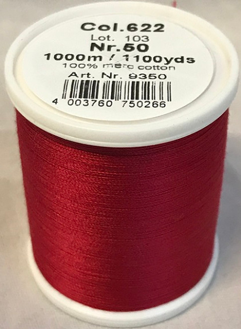 1000m Art.9350
100% mercerized cotton

Cotona No.50 is the perfect thread made of the best Egyptian cotton. Professionals choice for their home sewing and embroidery machine.

For best results we recommend the use of the MADEIRA universal embroidery needle #75/11 and the fine MADEIRA underthread Bobbinfil No. 80.