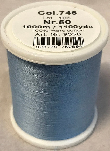 1000m Art.9350
100% mercerized cotton

Cotona No.50 is the perfect thread made of the best Egyptian cotton. Professionals choice for their home sewing and embroidery machine.

For best results we recommend the use of the MADEIRA universal embroidery needle #75/11 and the fine MADEIRA underthread Bobbinfil No. 80.