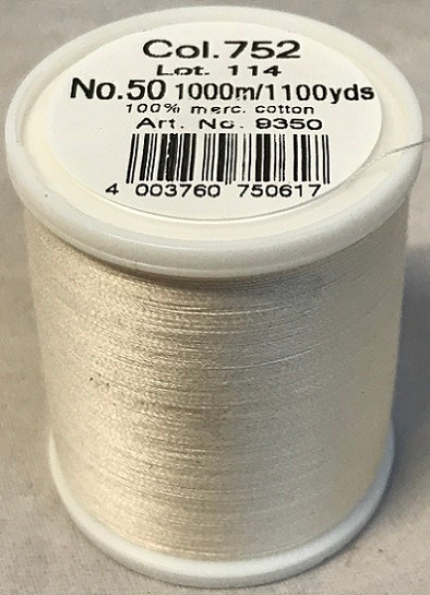1000m Art.9350
100% mercerized cotton

Cotona No.50 is the perfect thread made of the best Egyptian cotton. Professionals choice for their home sewing and embroidery machine.

For best results we recommend the use of the MADEIRA universal embroidery needle #75/11 and the fine MADEIRA underthread Bobbinfil No. 80.