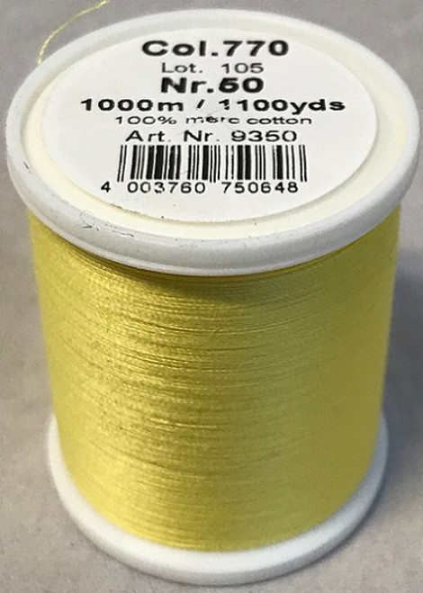 1000m Art.9350
100% mercerized cotton

Cotona No.50 is the perfect thread made of the best Egyptian cotton. Professionals choice for their home sewing and embroidery machine.

For best results we recommend the use of the MADEIRA universal embroidery needle #75/11 and the fine MADEIRA underthread Bobbinfil No. 80.