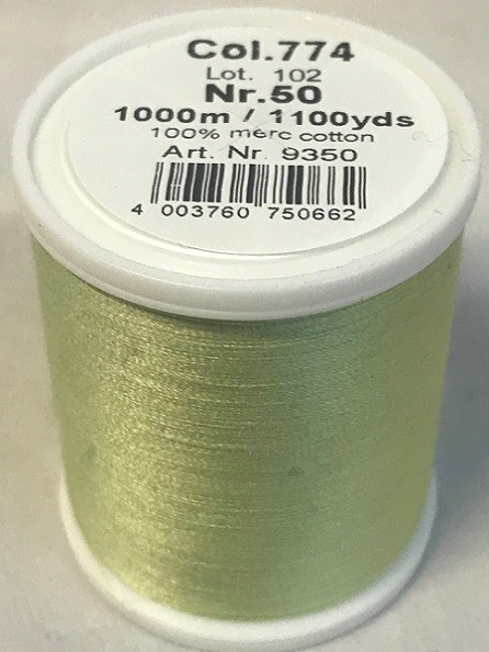 1000m Art.9350
100% mercerized cotton

Cotona No.50 is the perfect thread made of the best Egyptian cotton. Professionals choice for their home sewing and embroidery machine.

For best results we recommend the use of the MADEIRA universal embroidery needle #75/11 and the fine MADEIRA underthread Bobbinfil No. 80.