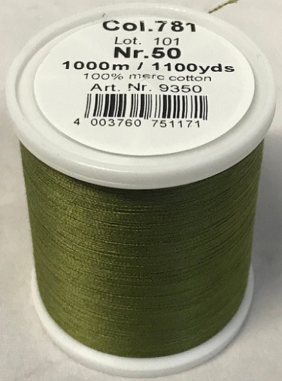 1000m Art.9350
100% mercerized cotton

Cotona No.50 is the perfect thread made of the best Egyptian cotton. Professionals choice for their home sewing and embroidery machine.

For best results we recommend the use of the MADEIRA universal embroidery needle #75/11 and the fine MADEIRA underthread Bobbinfil No. 80.