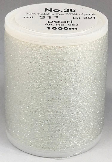 Unexpected textured dimension and dazzling embroidery is guaranteed with this sparkling metallised thread, exclusive to MADEIRA. Smoothly running festive and magnificent colours ensure glittering reflexes.

The Supertwist opal colours are denim-wash resistant have a deep richness and colour depth
